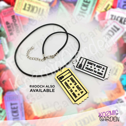Ticket to Ride Brooch & Pendant | "She's Got a Ticket to Ride" Beatles Song