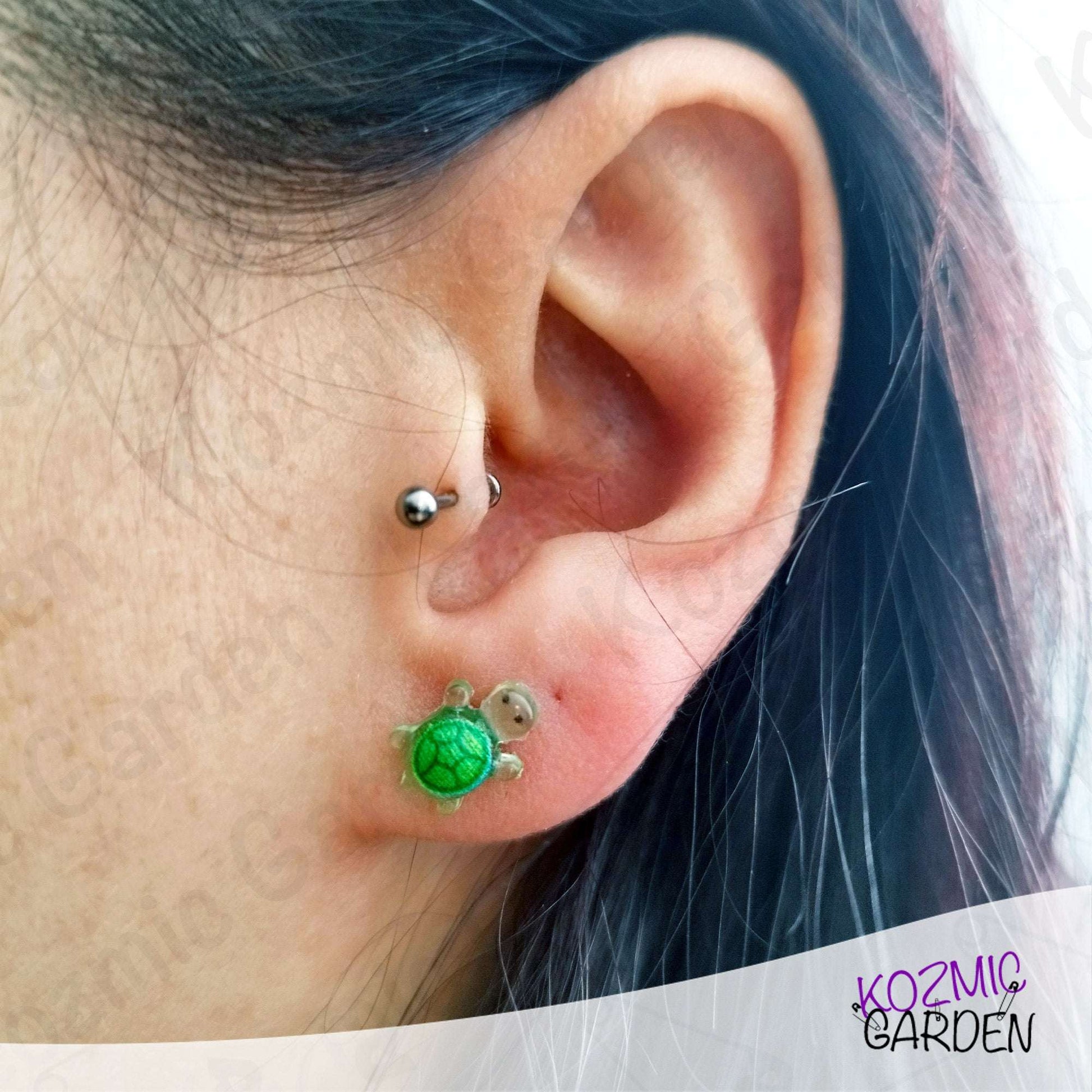 Tiny Turtle Stud Earrings – Mini Turtle Earrings – Animal Jewellery