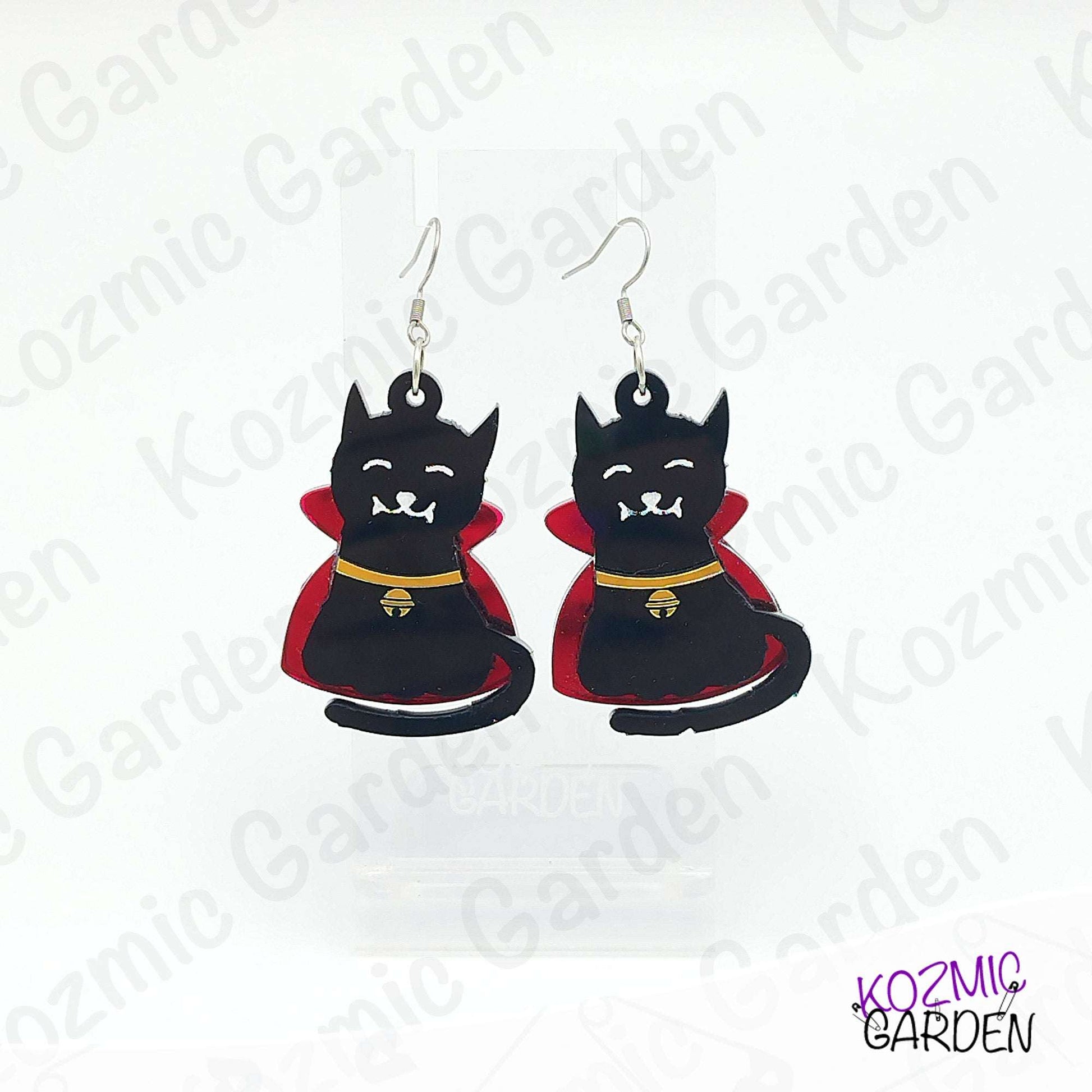 Spooky Cute Vampire Black Cat Earrings – Spooky, Cute, and Totally Purrfect!