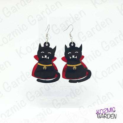 Spooky Cute Vampire Black Cat Earrings – Spooky, Cute, and Totally Purrfect!