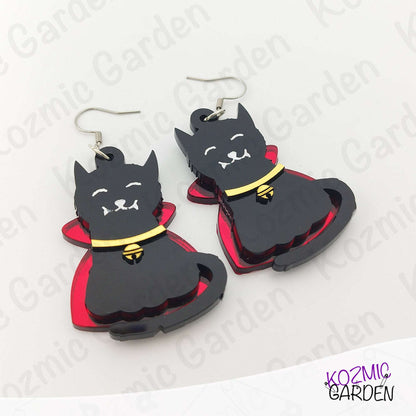 Spooky Cute Vampire Black Cat Earrings – Spooky, Cute, and Totally Purrfect!