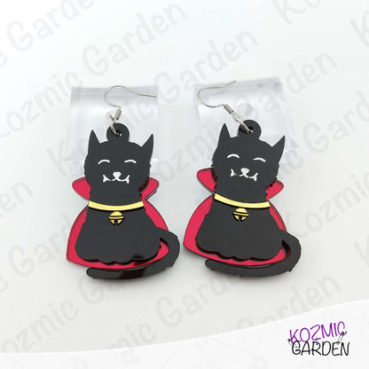 Spooky Cute Vampire Black Cat Earrings – Spooky, Cute, and Totally Purrfect!