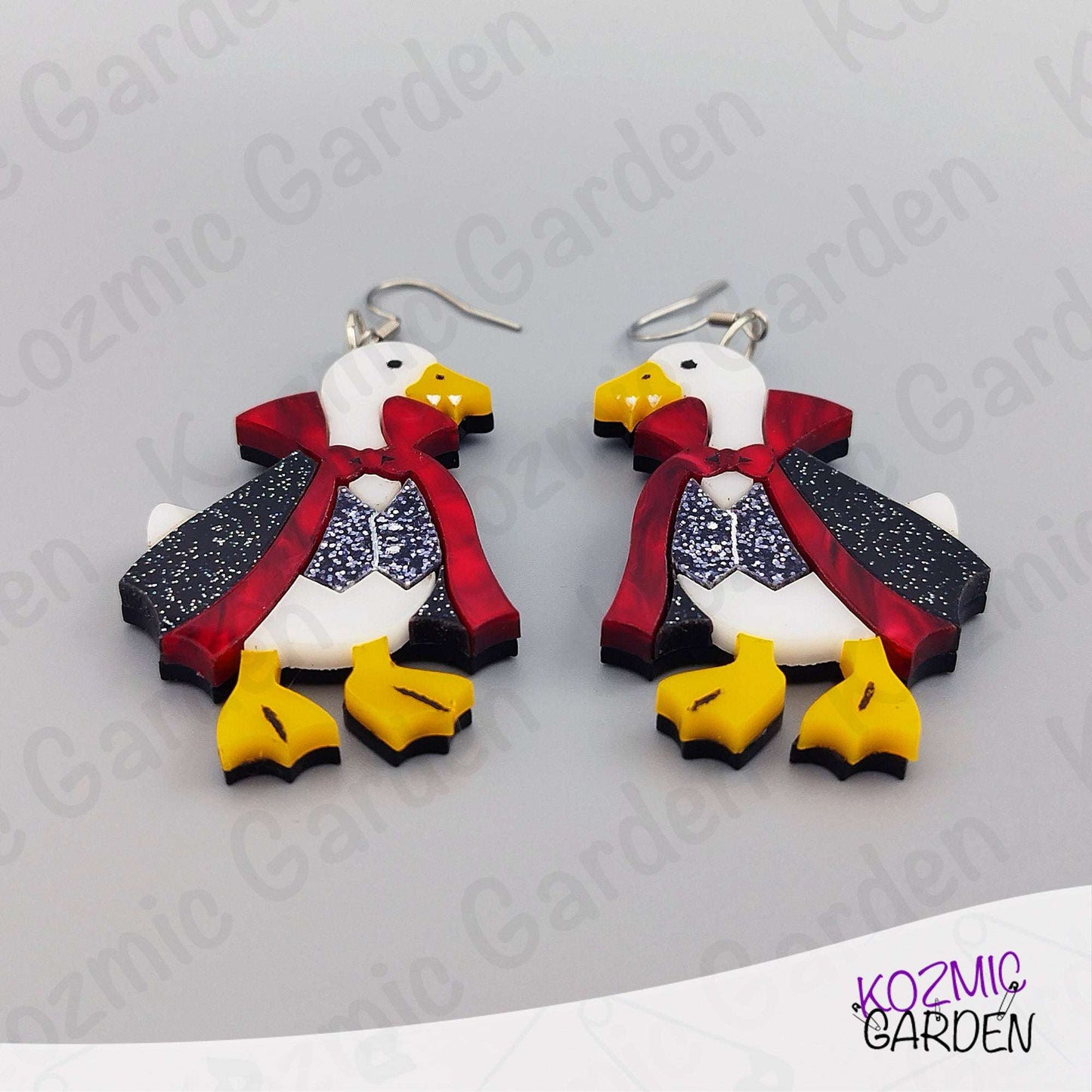 Vampire Goose Earrings – Spooky-Cute Halloween Handmade Jewelry