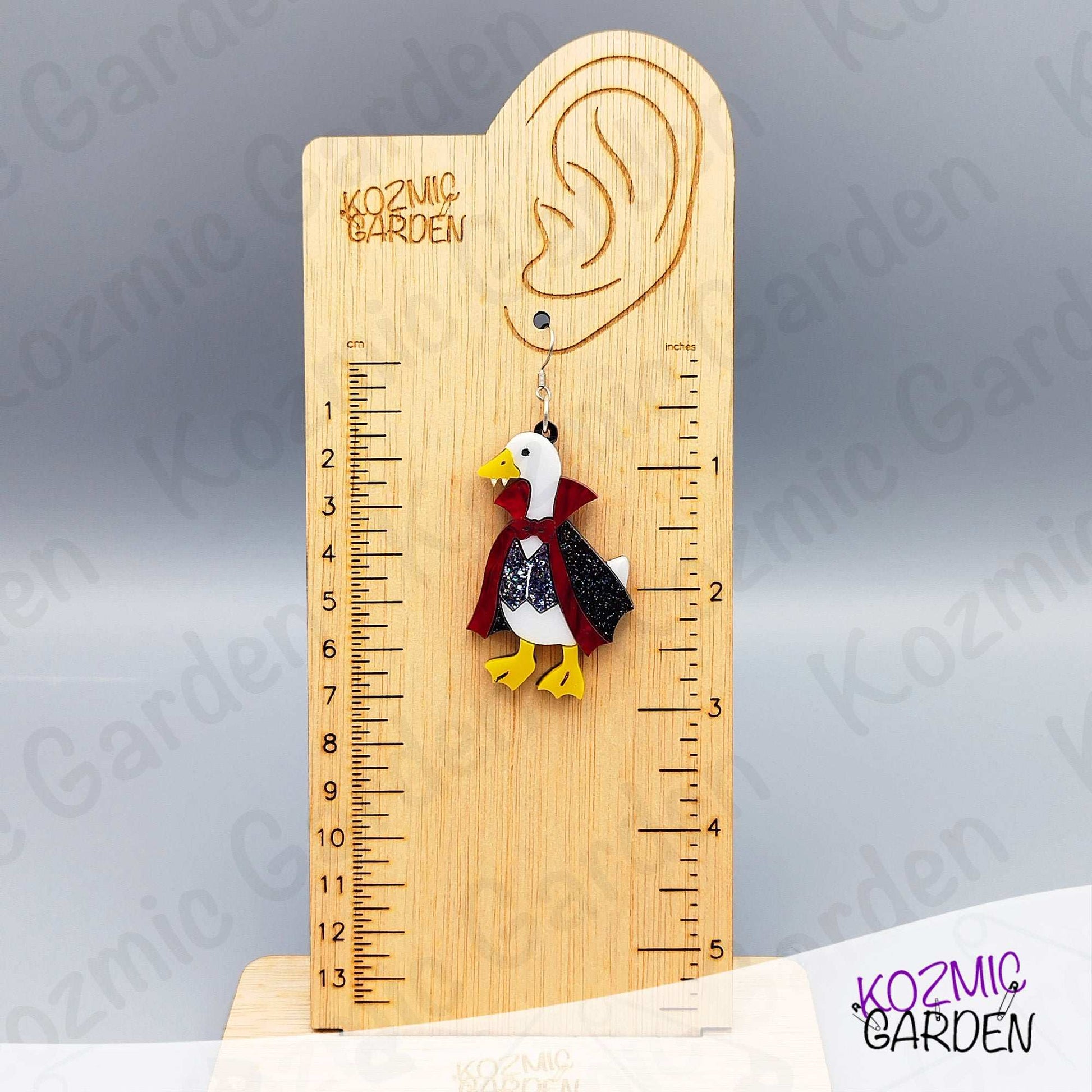 Vampire Goose Earrings – Spooky-Cute Halloween Handmade Jewelry
