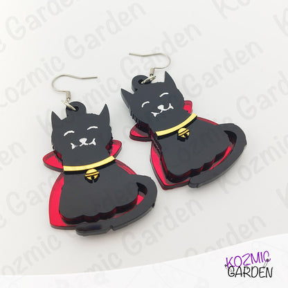 Spooky Cute Vampire Black Cat Earrings – Spooky, Cute, and Totally Purrfect!