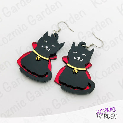 Spooky Cute Vampire Black Cat Earrings – Spooky, Cute, and Totally Purrfect!