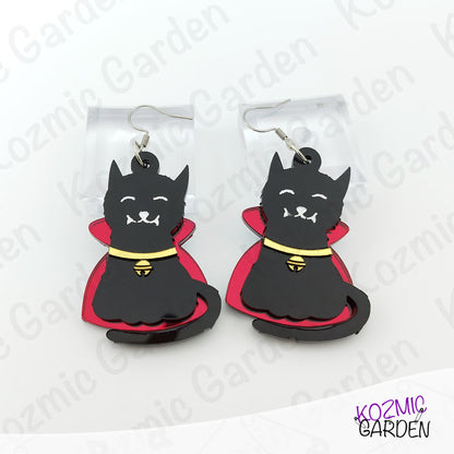 Spooky Cute Vampire Black Cat Earrings – Spooky, Cute, and Totally Purrfect!