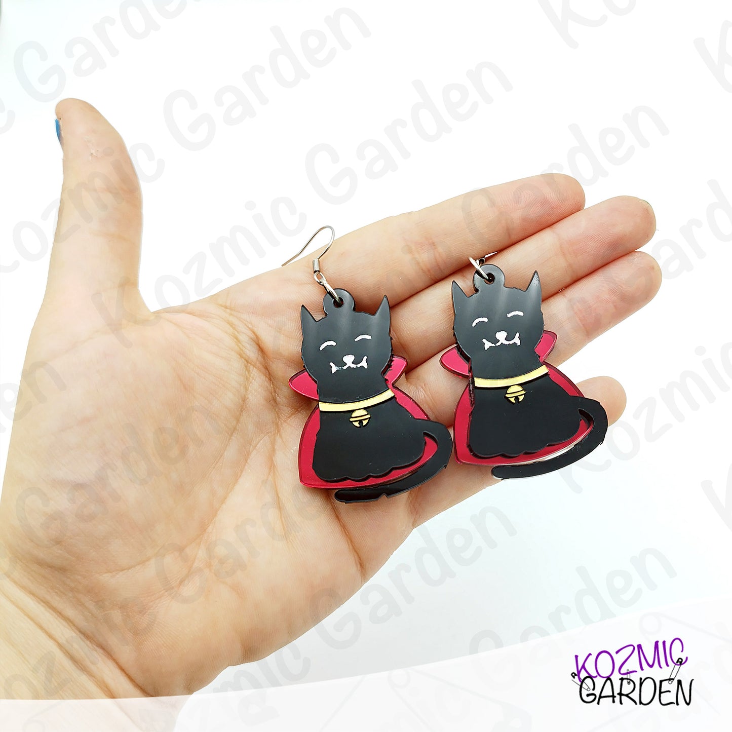 Spooky Cute Vampire Black Cat Earrings – Spooky, Cute, and Totally Purrfect!