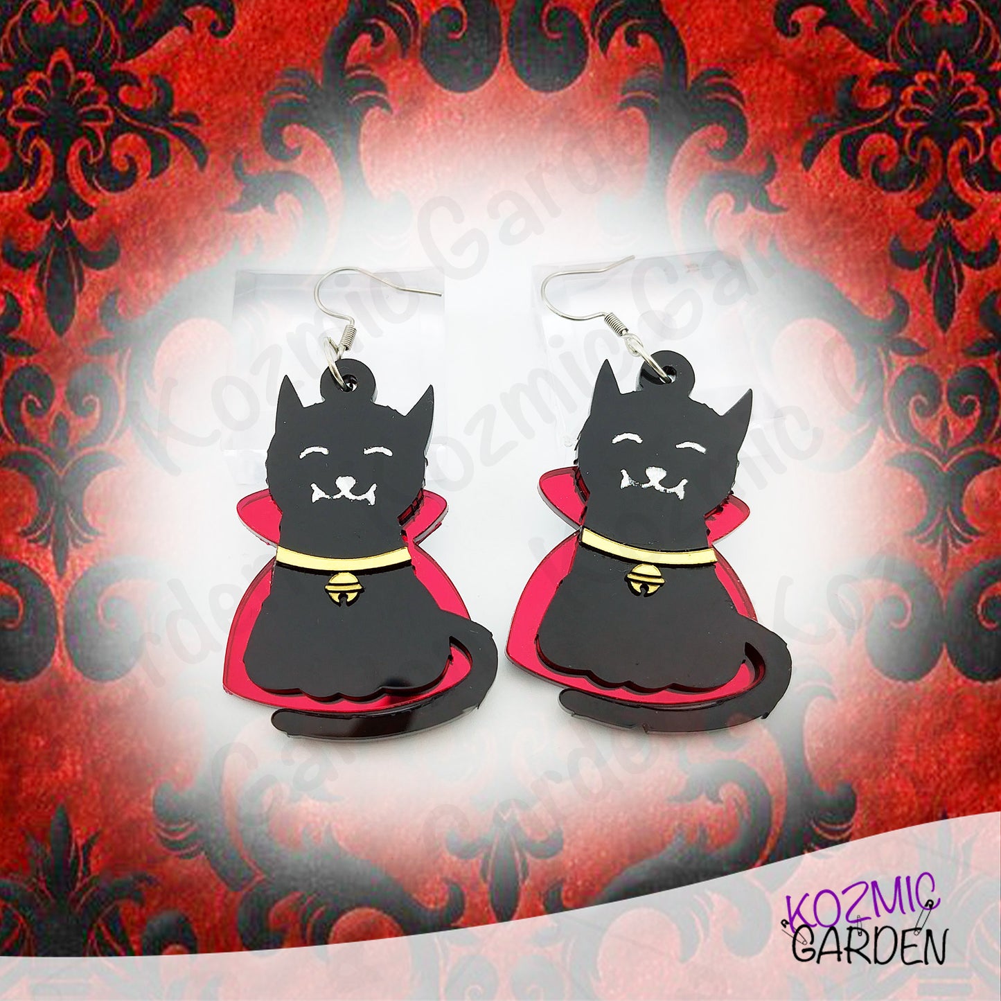 Spooky Cute Vampire Black Cat Earrings – Spooky, Cute, and Totally Purrfect!