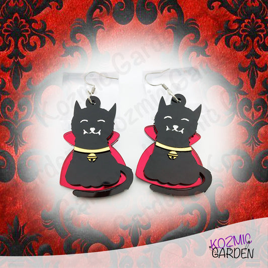 Spooky Cute Vampire Black Cat Earrings – Spooky, Cute, and Totally Purrfect!