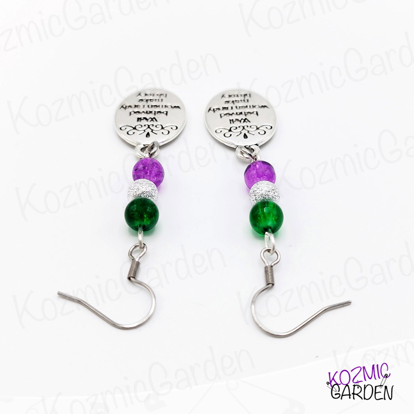 Suffragette Tribute Earrings - "Well Behaved Women Rarely Make History"