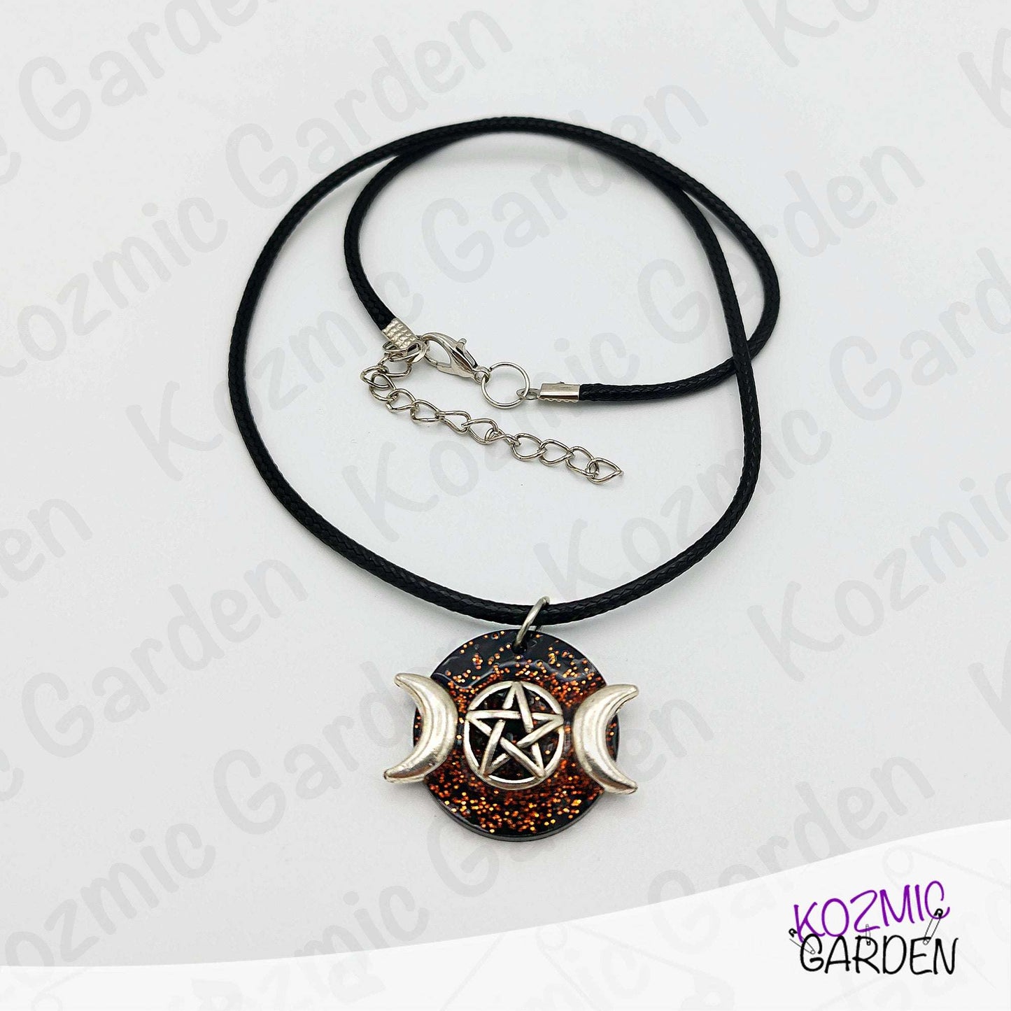 Double Moon Wiccan Pendant – Unique Black & Gold Statement Jewelry 🌙✨