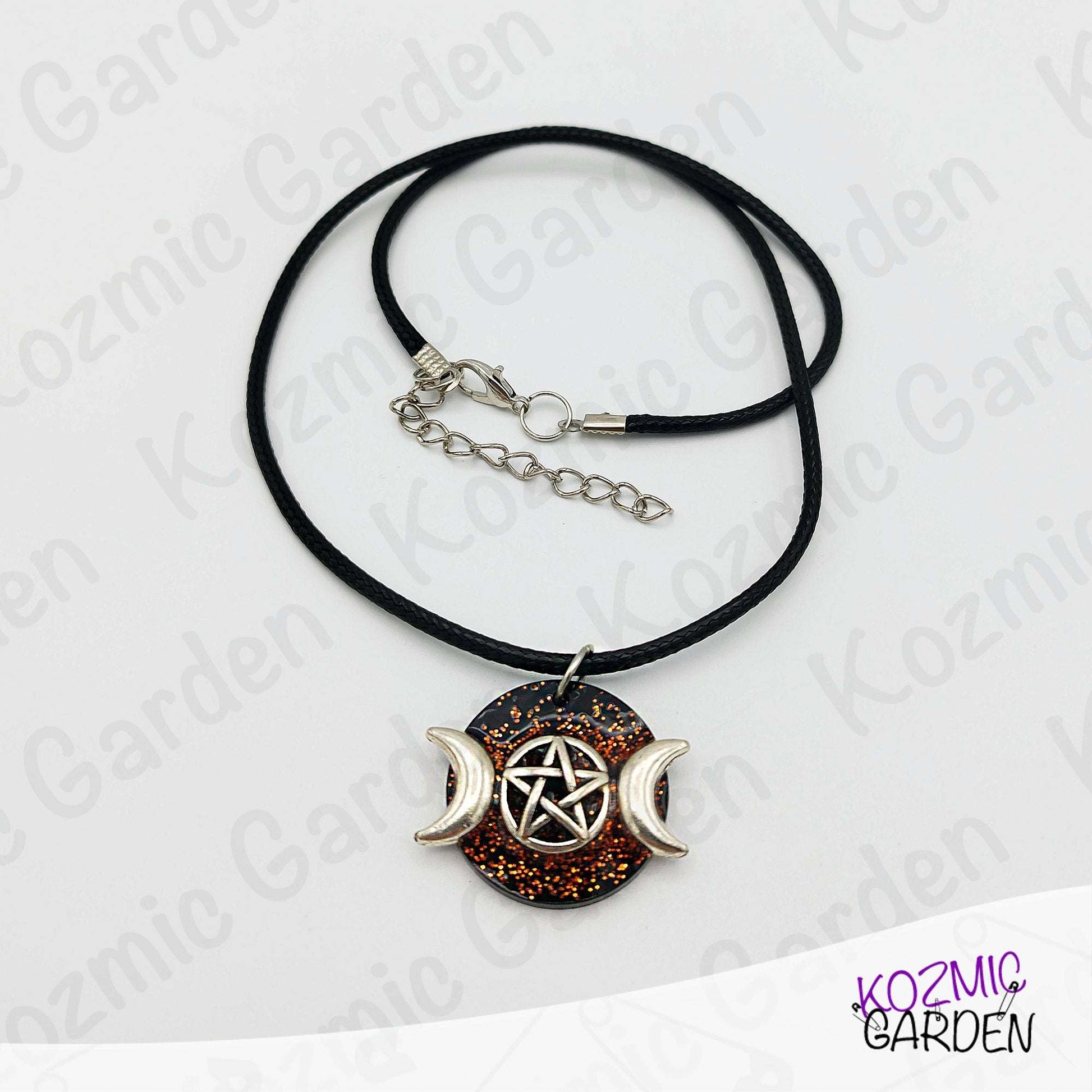 Double Moon Wiccan Pendant – Unique Black & Gold Statement Jewelry 🌙✨