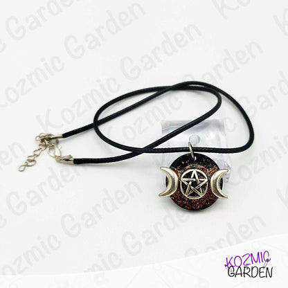 Double Moon Wiccan Pendant – Unique Black & Gold Statement Jewelry 🌙✨