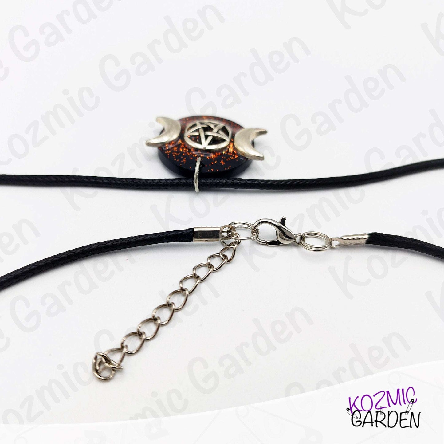 Double Moon Wiccan Pendant – Unique Black & Gold Statement Jewelry 🌙✨
