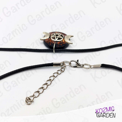 Double Moon Wiccan Pendant – Unique Black & Gold Statement Jewelry 🌙✨