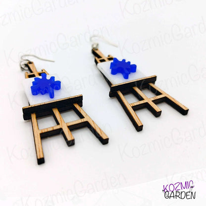 WOOD EASEL EARRINGS | Let Your Imagination Go Wild!