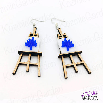 WOOD EASEL EARRINGS | Let Your Imagination Go Wild!