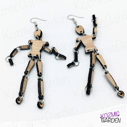 ARTIST WOODEN MANNEQUIN EARRINGS | Artistry in motion!