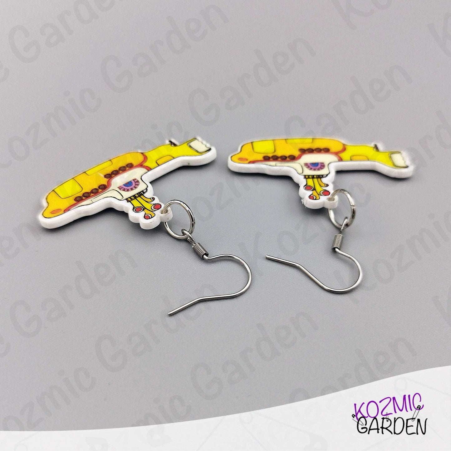 Yellow Submarine Earrings – Colorful Beatles Fun – 60’s Vibes