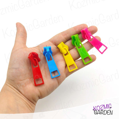 Colorful Zipper Earrings – Fun and Quirky Mismatched Earrings in Fuchsia, Green, Blue, Yellow & Red