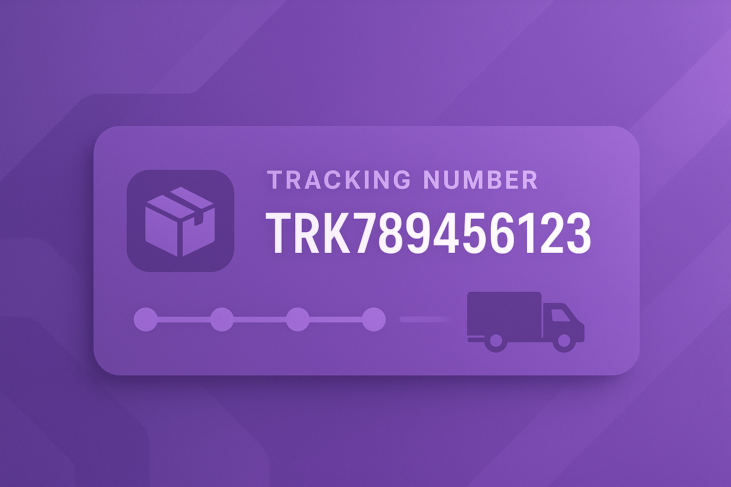 draw a puple image showing a tracking number 