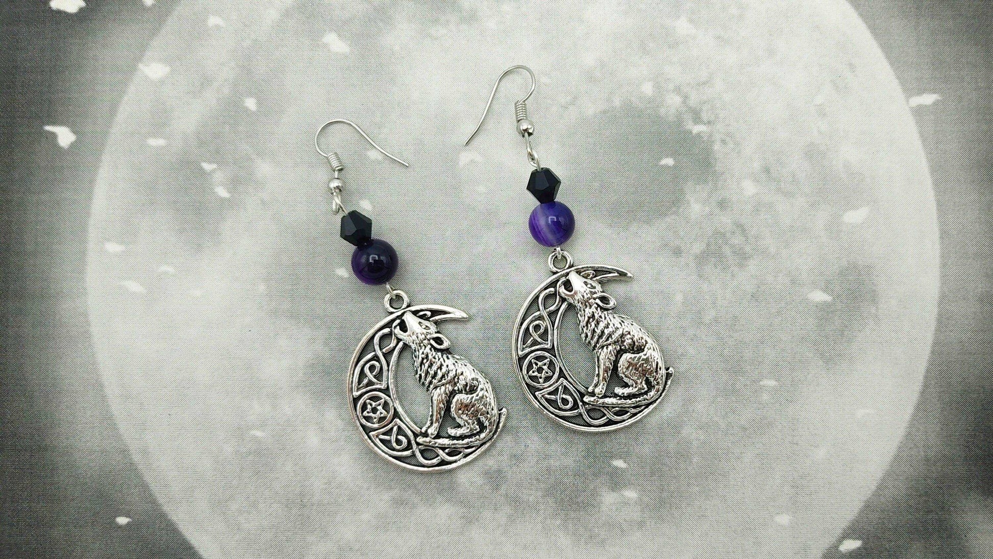 HOWLING WOLF MOON EARRINGS - Kozmic Garden