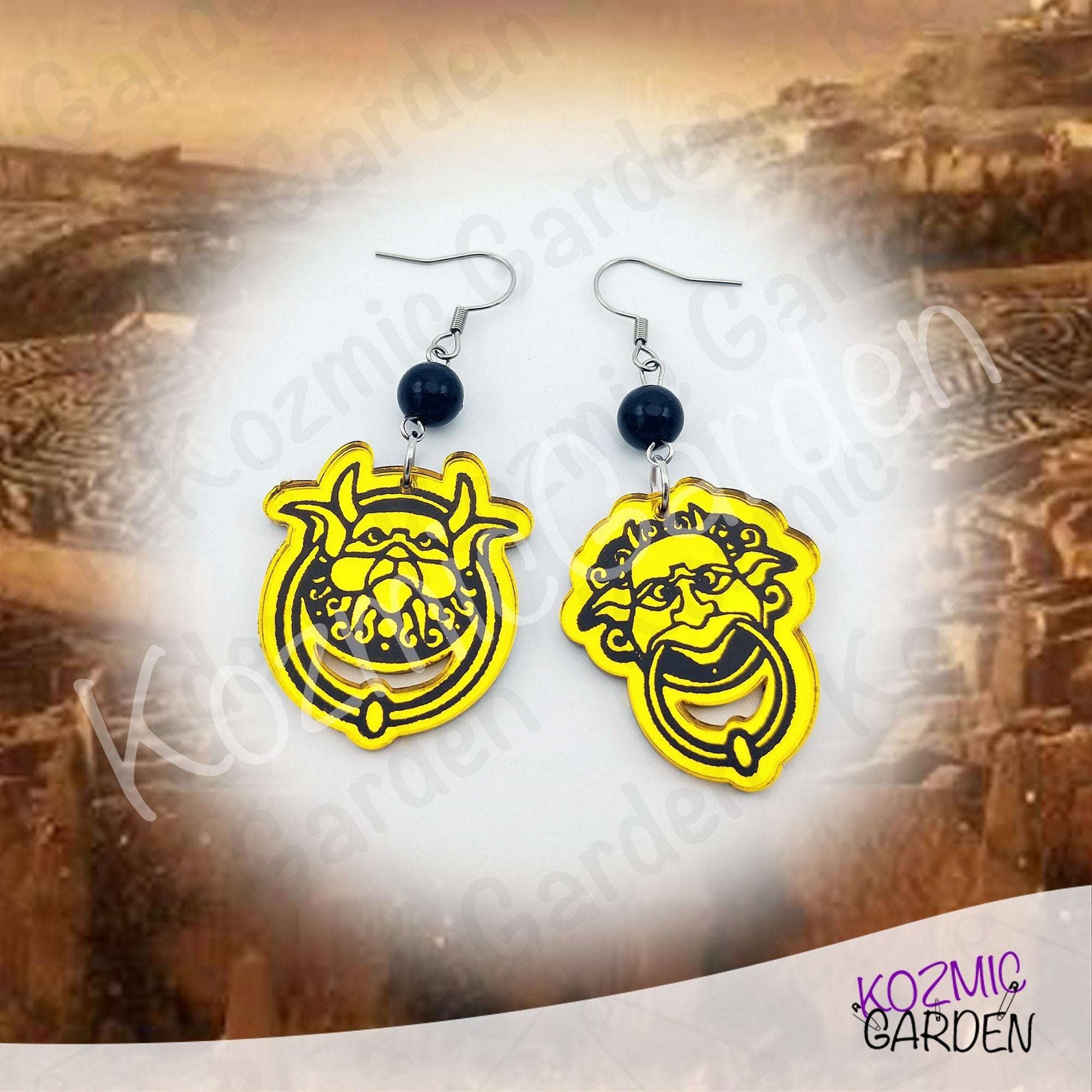 Labyrinth Door Knocker Mismatched Earrings