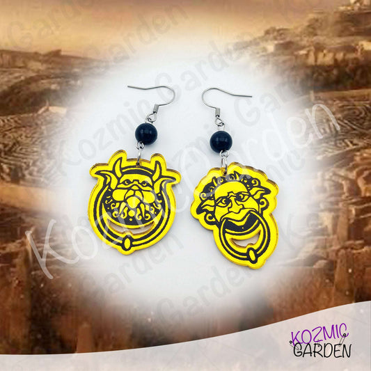 Labyrinth Door Knocker Mismatched Earrings