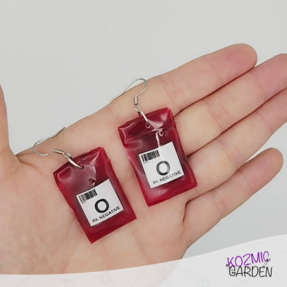 TRANSFUSION BLOOD BAG EARRINGS | Perfect for Blood Donors and Vampires Alike!