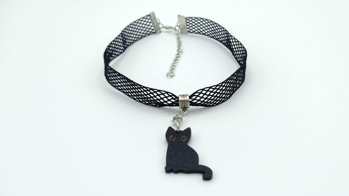 BLACK CAT REVERSIBLE CHOKER - Kozmic Garden