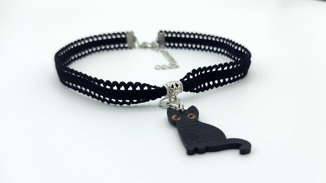 BLACK CAT REVERSIBLE CHOKER - Kozmic Garden