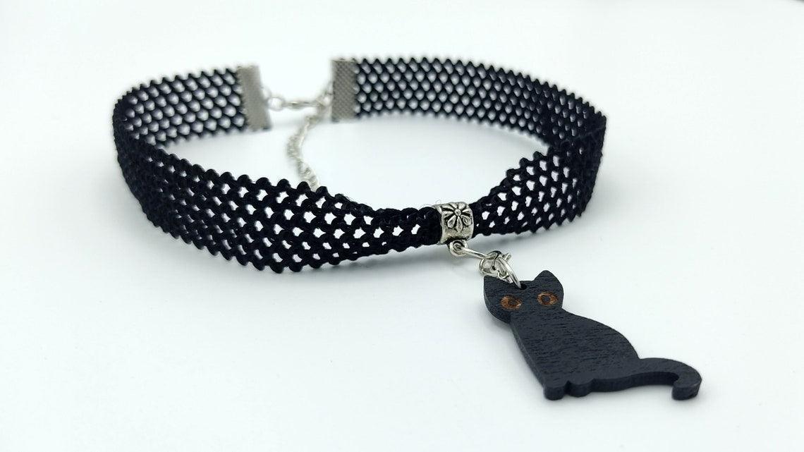 BLACK CAT REVERSIBLE CHOKER - Kozmic Garden