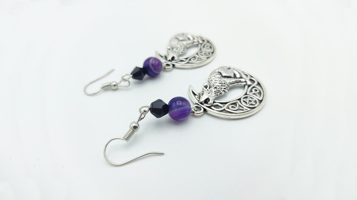 HOWLING WOLF MOON EARRINGS - Kozmic Garden