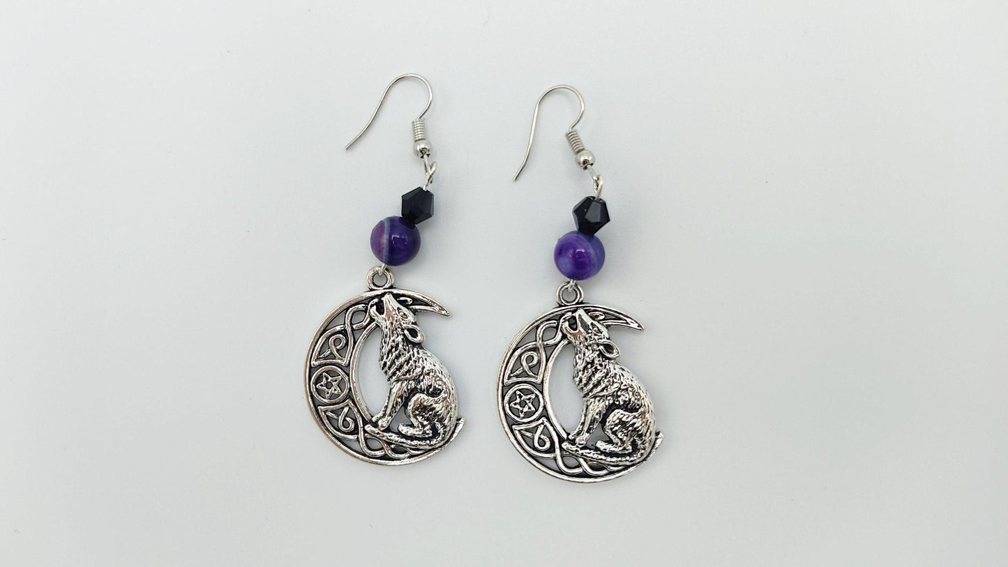 HOWLING WOLF MOON EARRINGS - Kozmic Garden