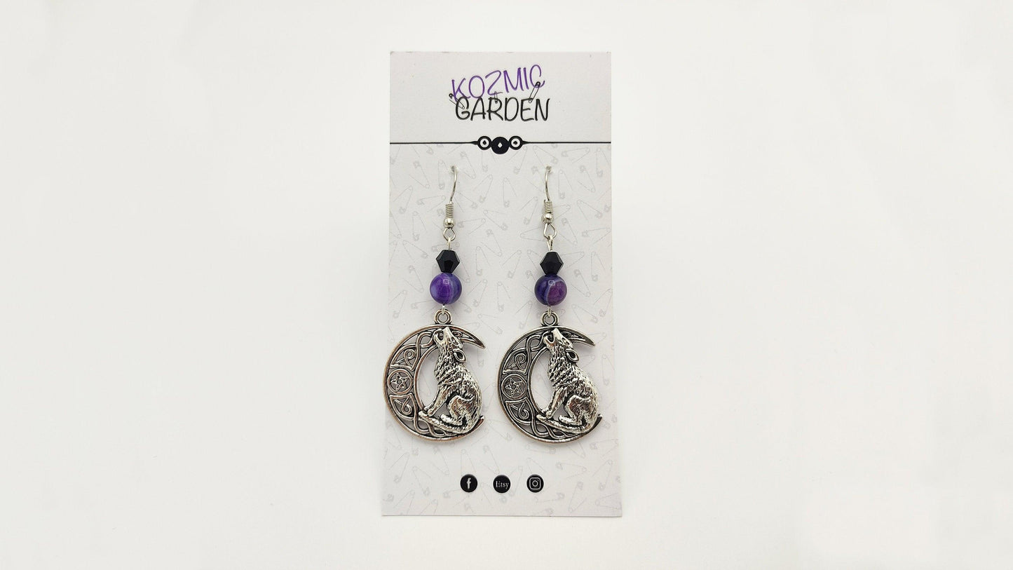 HOWLING WOLF MOON EARRINGS - Kozmic Garden