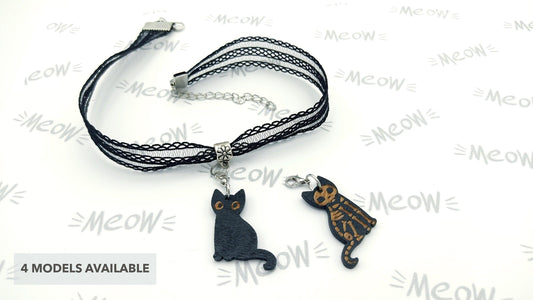 BLACK CAT REVERSIBLE CHOKER - Kozmic Garden