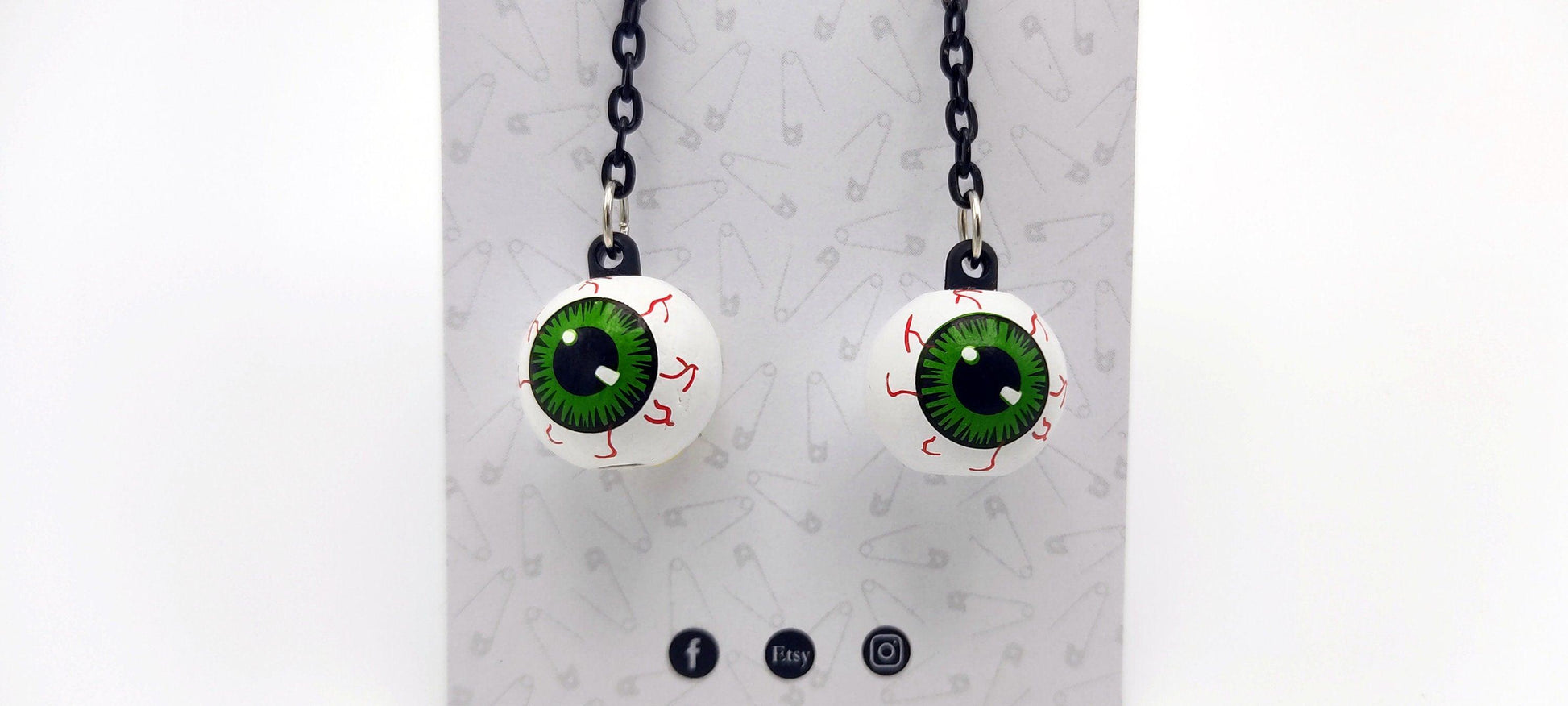 GREEN EYEBALL EARRINGS - Kozmic Garden