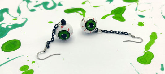 GREEN EYEBALL EARRINGS - Kozmic Garden