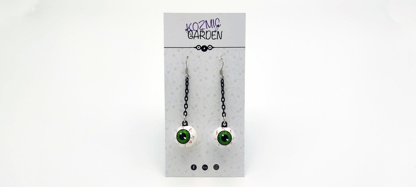 GREEN EYEBALL EARRINGS - Kozmic Garden